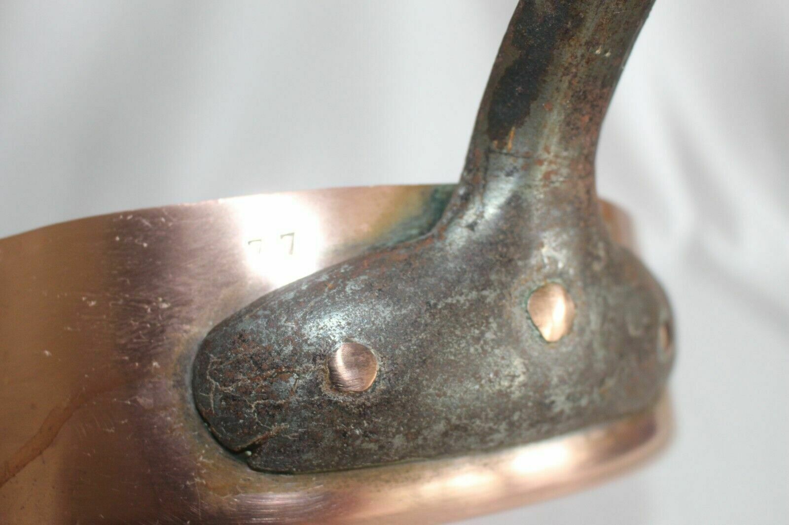 French Professional Rare Find Copper Fry Pan N. 77 Iron Handle 0 7 1 Paris 27x7 photo buy