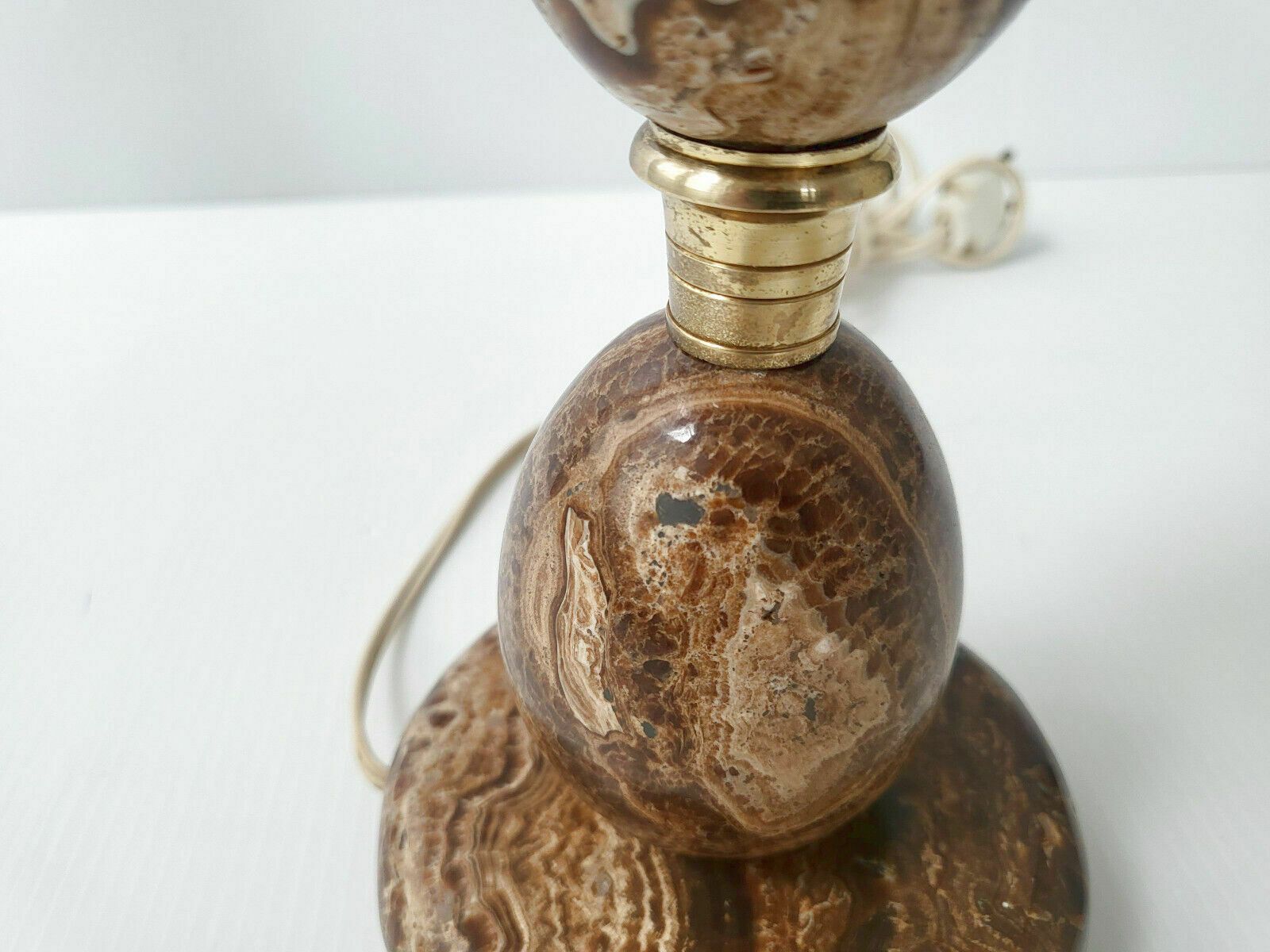 Vintage 1960 Ovoid Table Lamp In Marble & Brass 70s Retro 1960s 60s photo 256.0