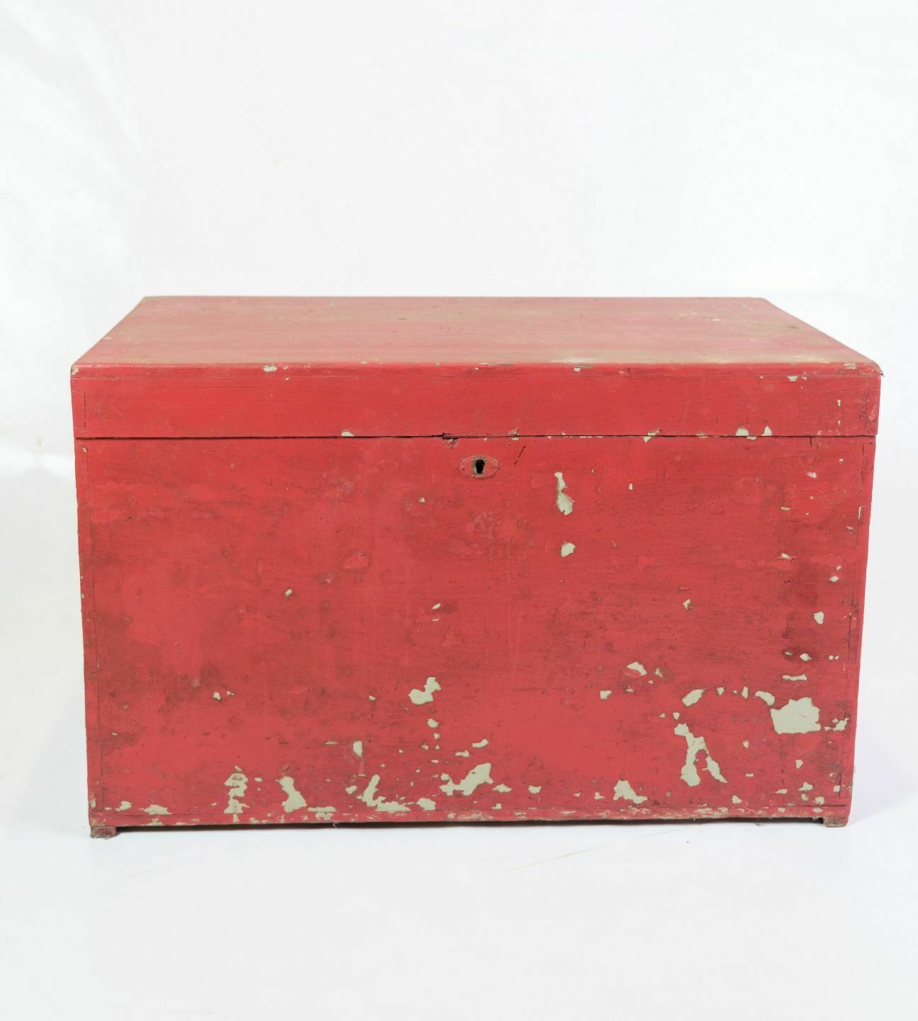 Antique Red Painted Chest  With Storage Space From 1830
