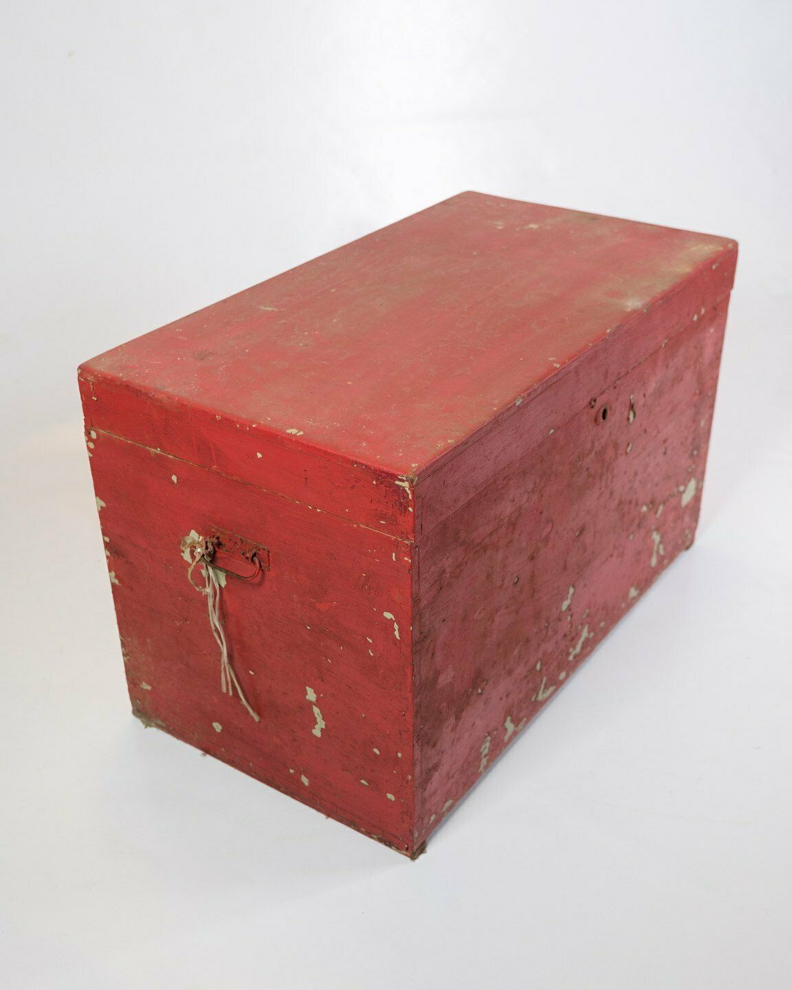 Antique Red Painted Chest  With Storage Space From 1830 photo 295.0