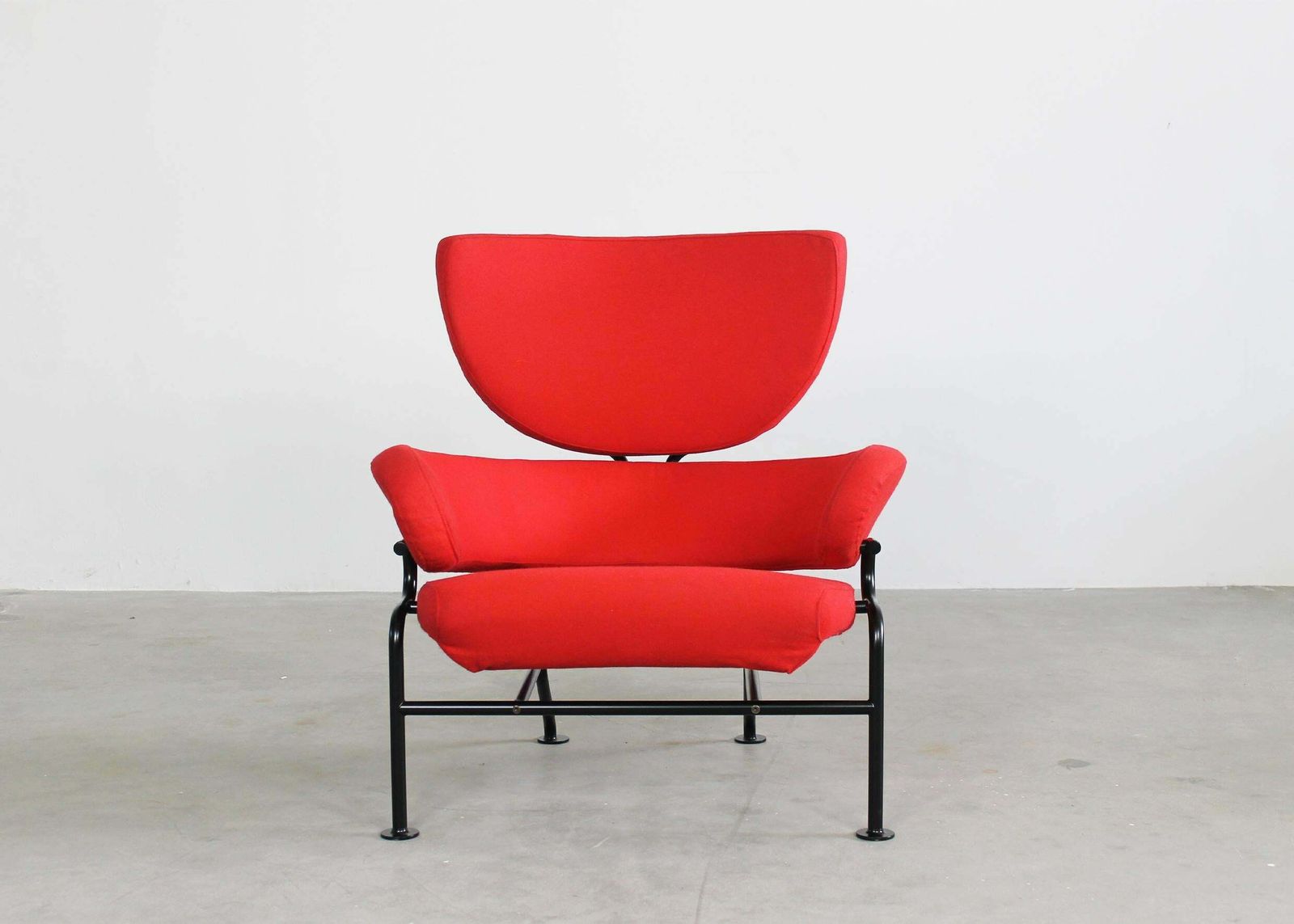 Franco Albini Pl19 Or Tre Pezzi Armchair In Red Fabric By Poggi 1970s photo furniture