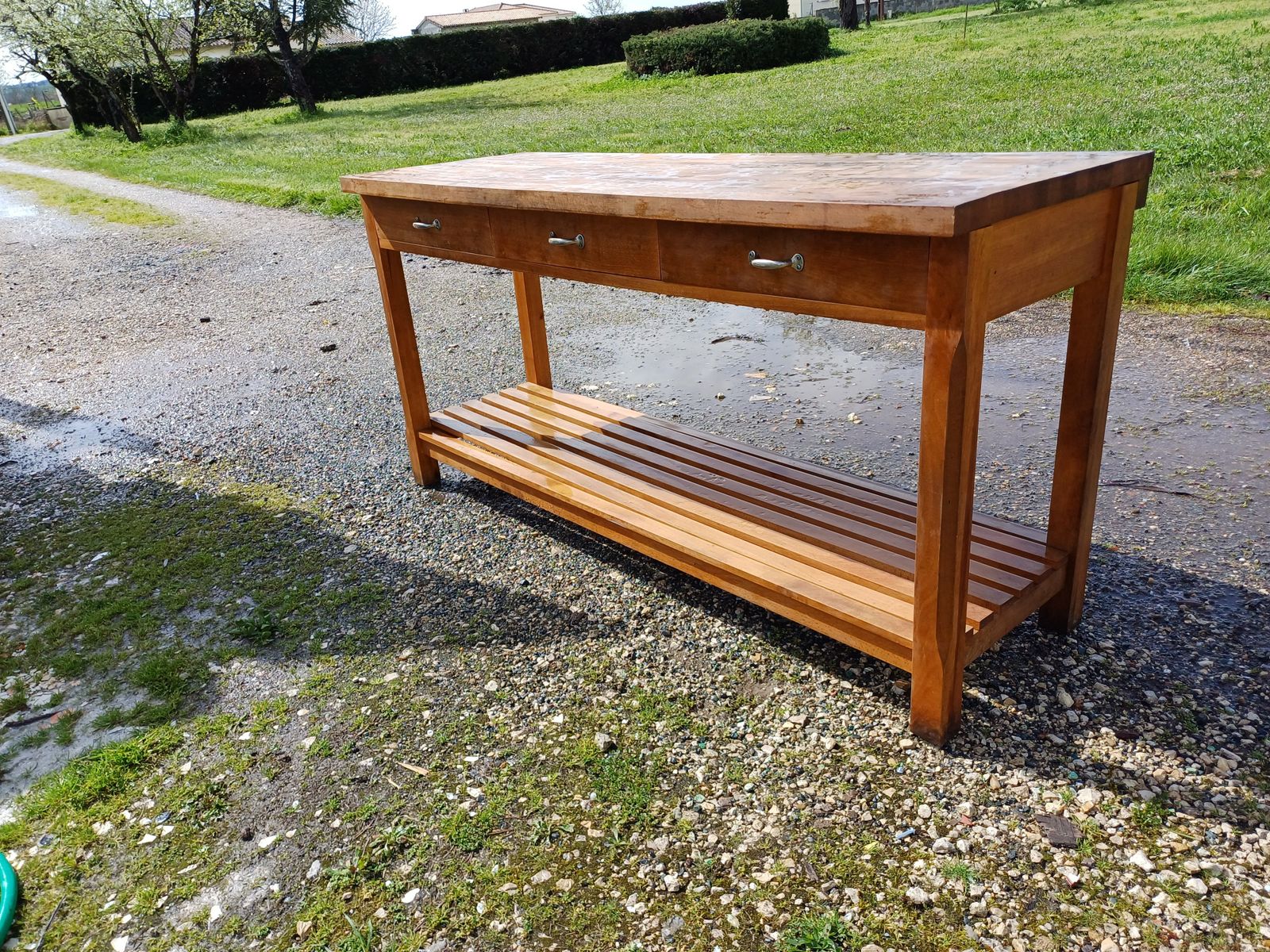 Wooden Drapery Table, 3 Drawers. photo buy