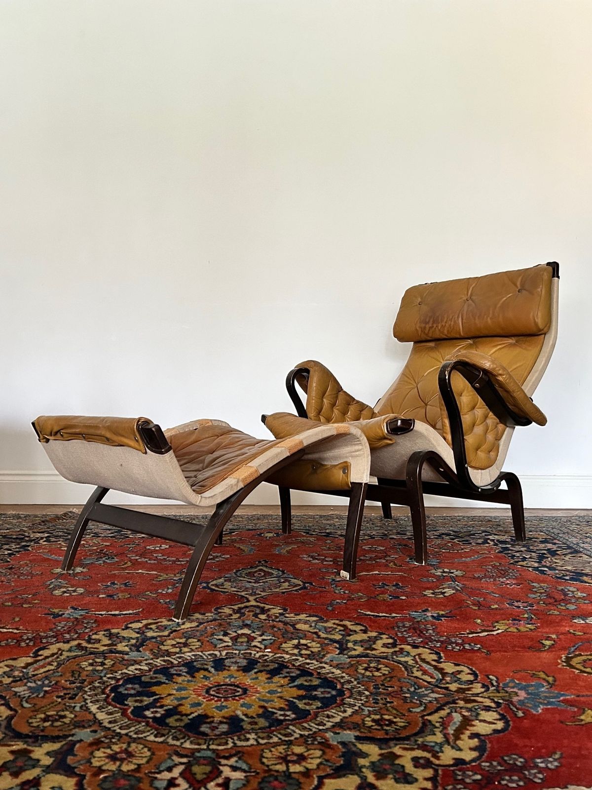 A Pernilla Leather Lounge Chair And Footstool By Bruno Mathsson For Dux, 1960s. photo Furniture