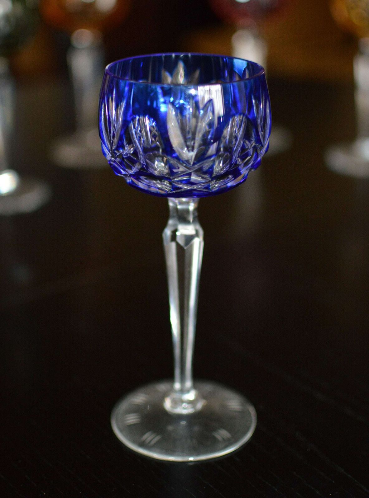 5 Crystal Wine Glass Color Wine Goblet | Cut Pattern By Nachtmann, photo for sale