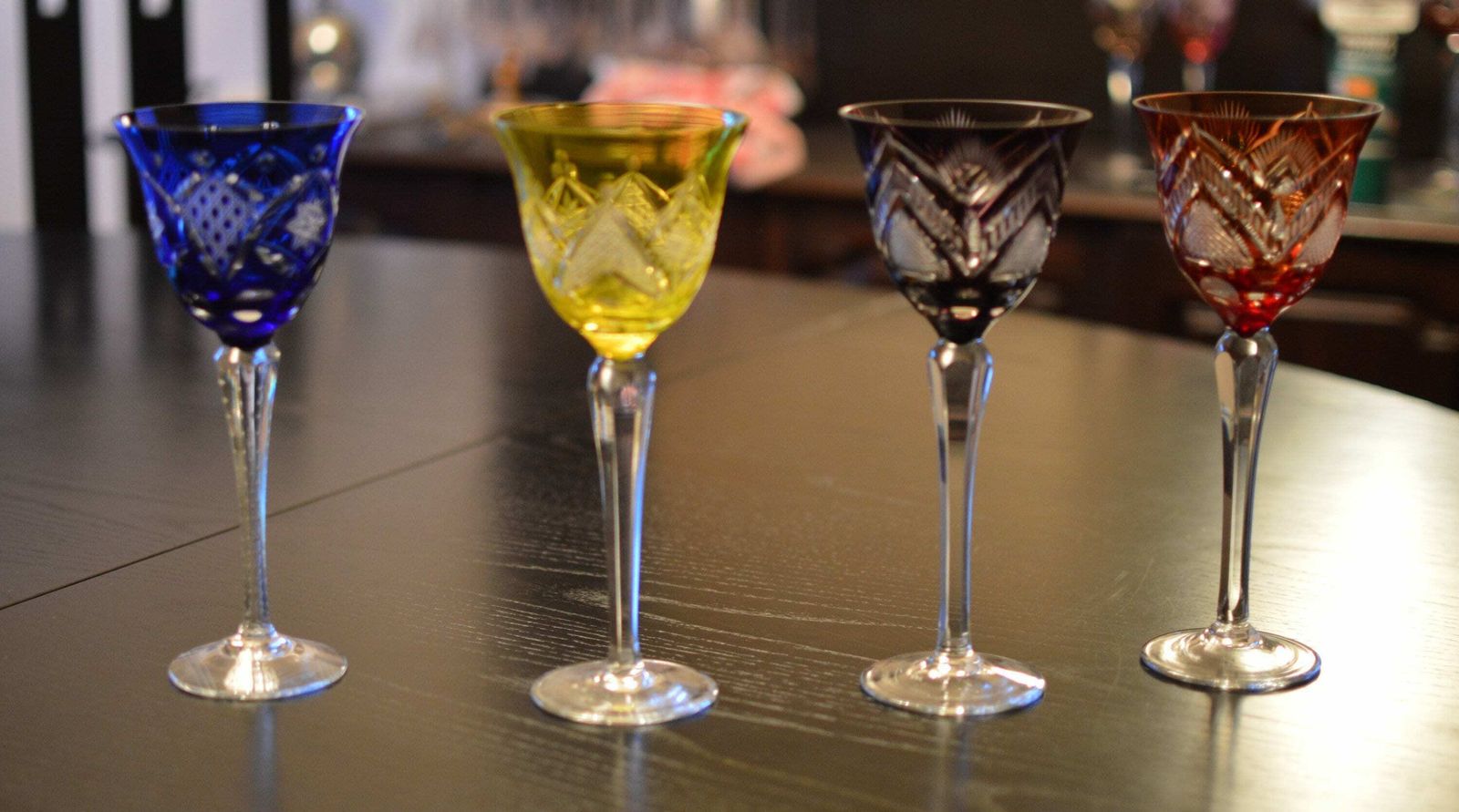 4 Crystal Wine Glass Color Wine Goblet | Cut Pattern By Nachtmann, photo furniture