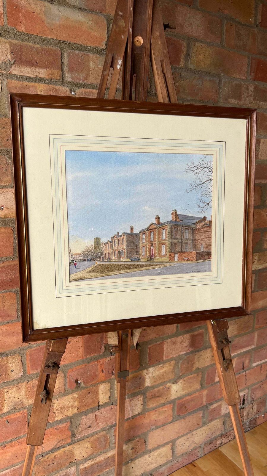 Original Framed Watercolour Painting Signed By Ronald Brown [Depicts Bedford Prison Building]