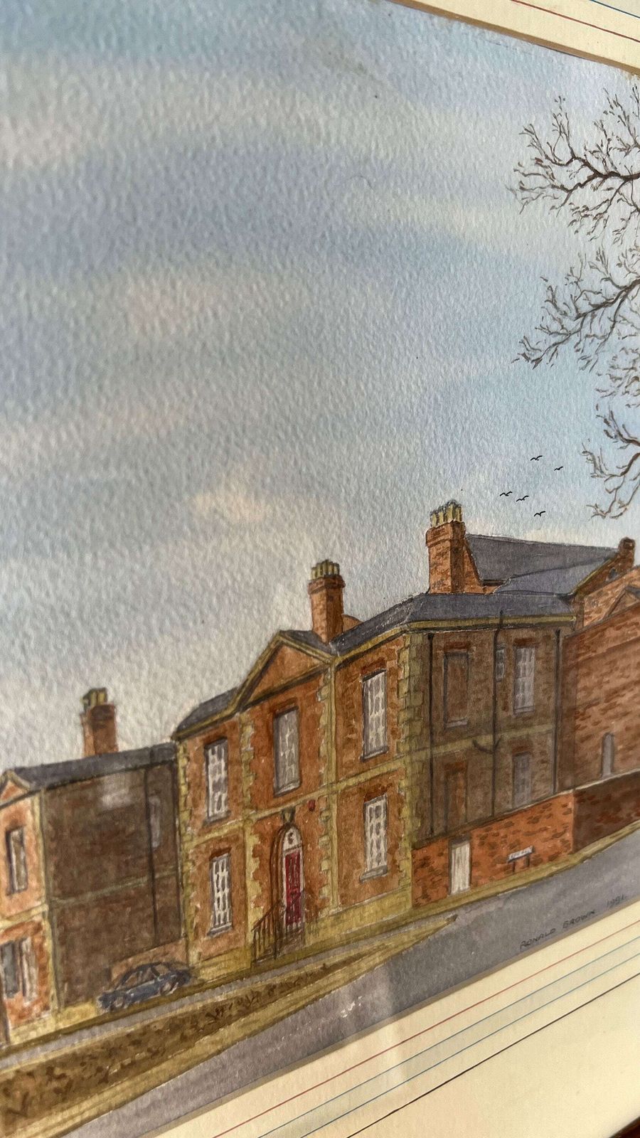 Original Framed Watercolour Painting Signed By Ronald Brown [Depicts Bedford Prison Building] photo 119.0