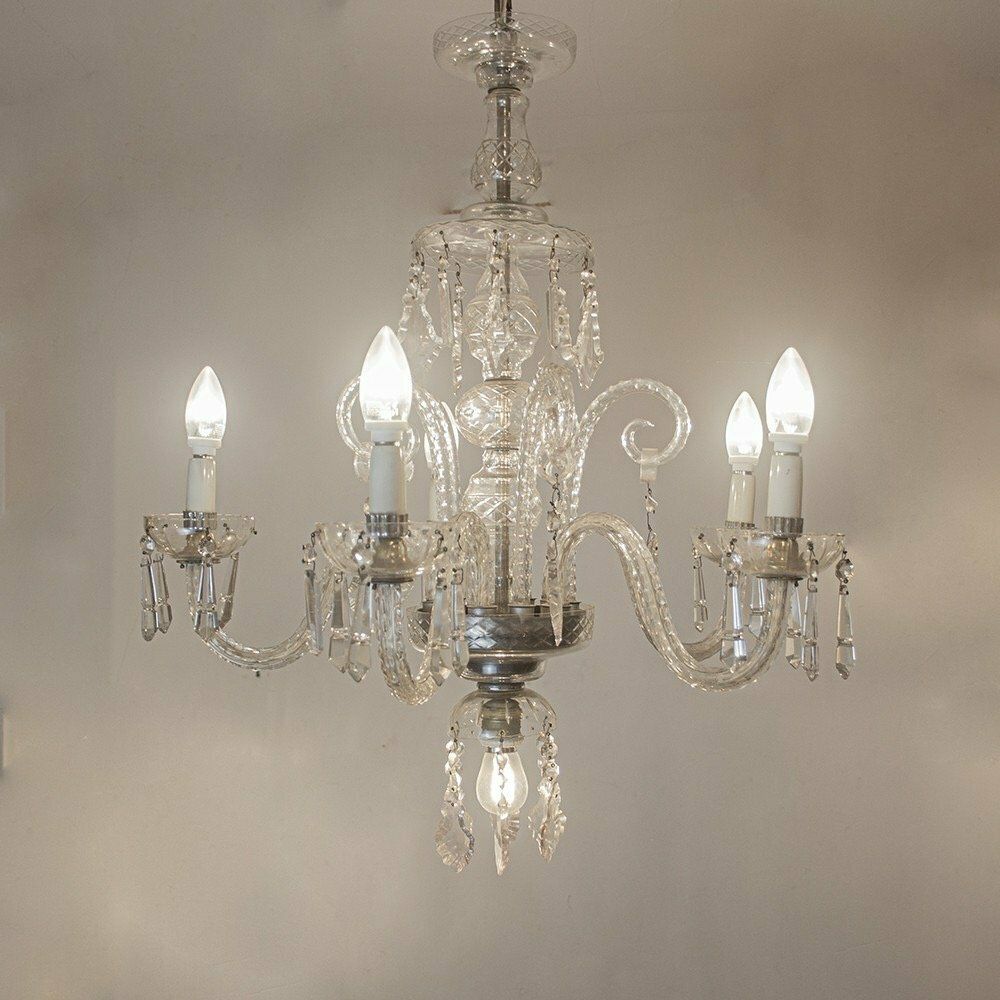 Bohemian Cut Lead Crystal Chandelier, 1930s photo 875.0