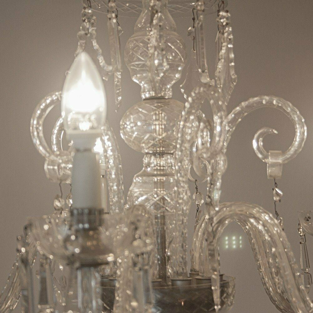 Bohemian Cut Lead Crystal Chandelier, 1930s photo vinterior