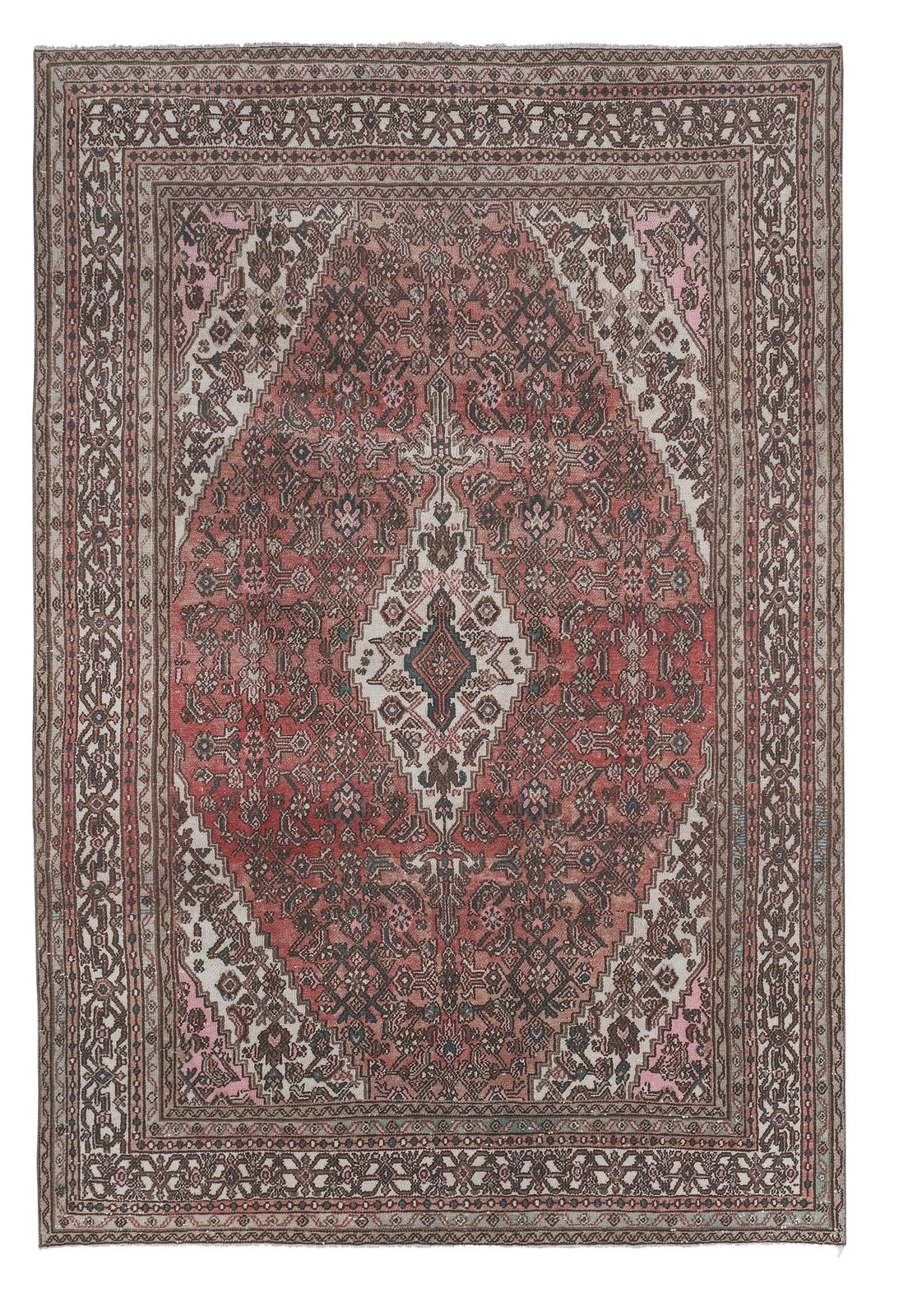 Tribal Anatolian Oushak Rug 6'11" X 10'
