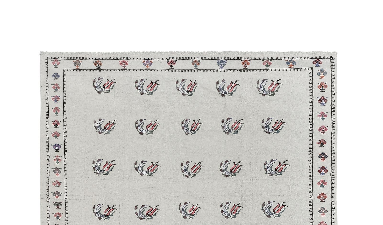 Aubusson Floral Turkish Kilim Rug 5'1" X 6'11" photo furniture