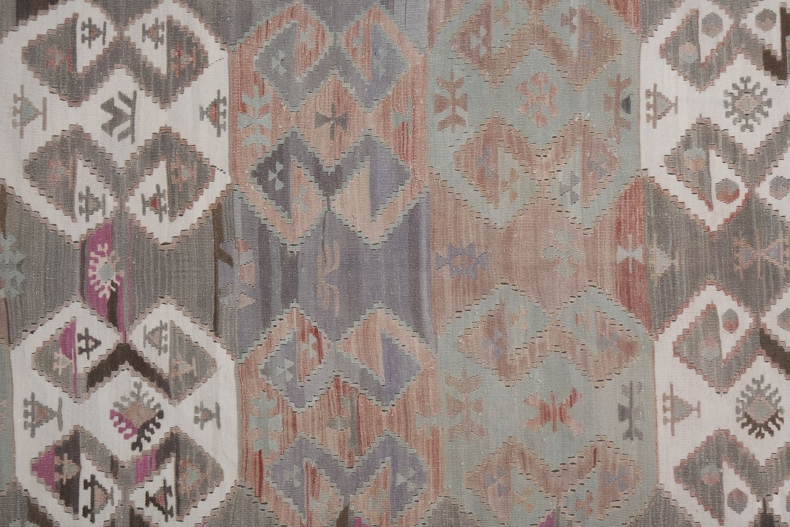 1960s Turkish Pastel Foyer Kilim Runner 4'8'' X 13'9'' photo vintage