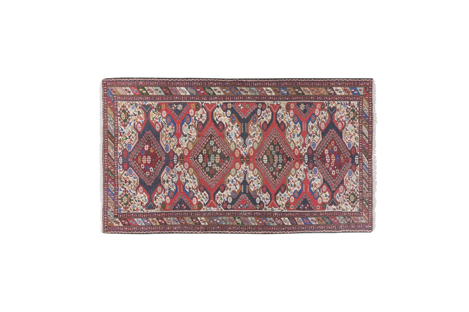 1960s Animal Patterned Soumac Rug 3'10'' X 6'5'' photo furniture