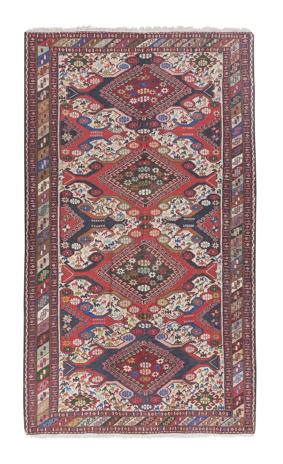 1960s Animal Patterned Soumac Rug 3'10'' X 6'5''