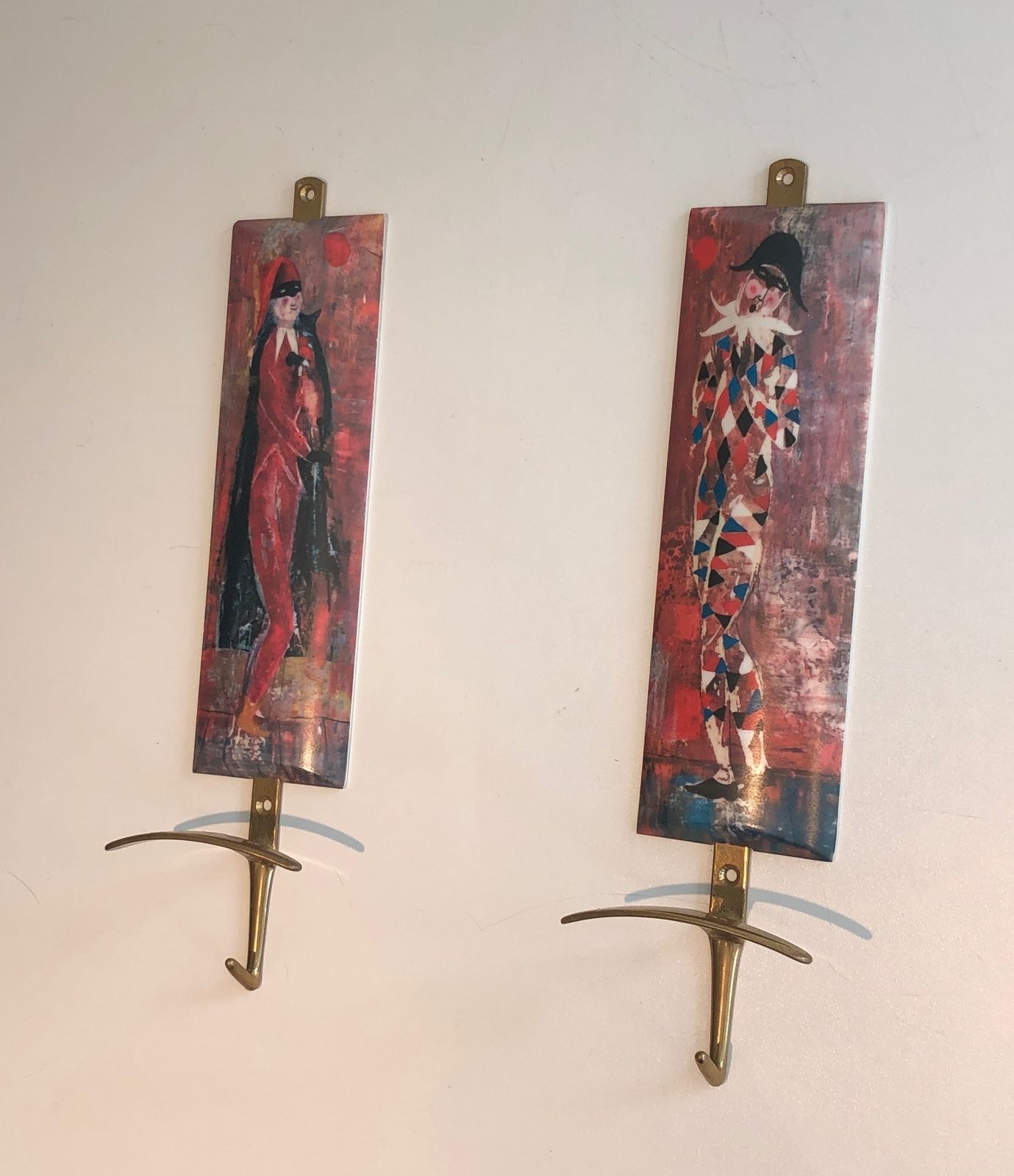 Pair Of Coat Hooks Representative Characters From Comedia Del Arte In The Taste Of Piero Fornasseti photo furniture