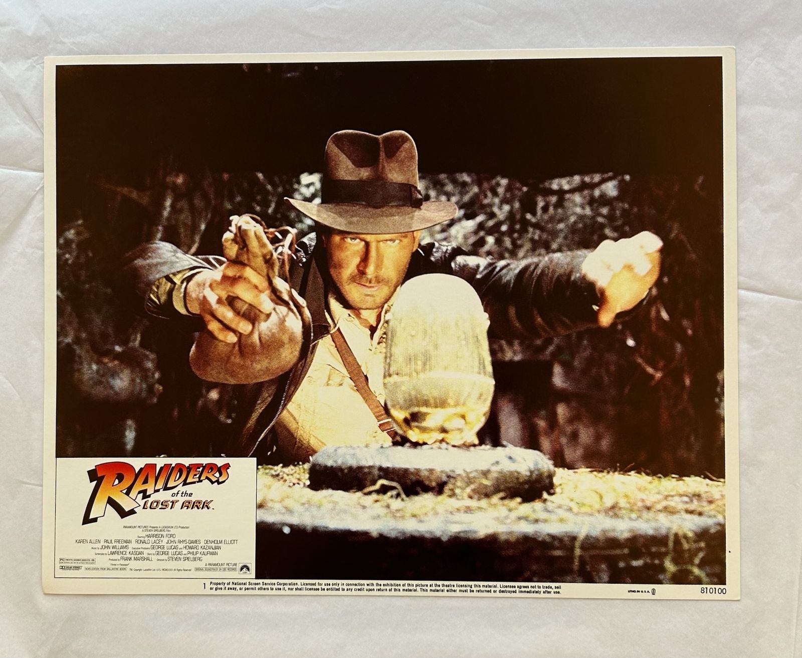 Raiders Of The Lost Ark   Original 1981 Lobby Card #1 photo furniture