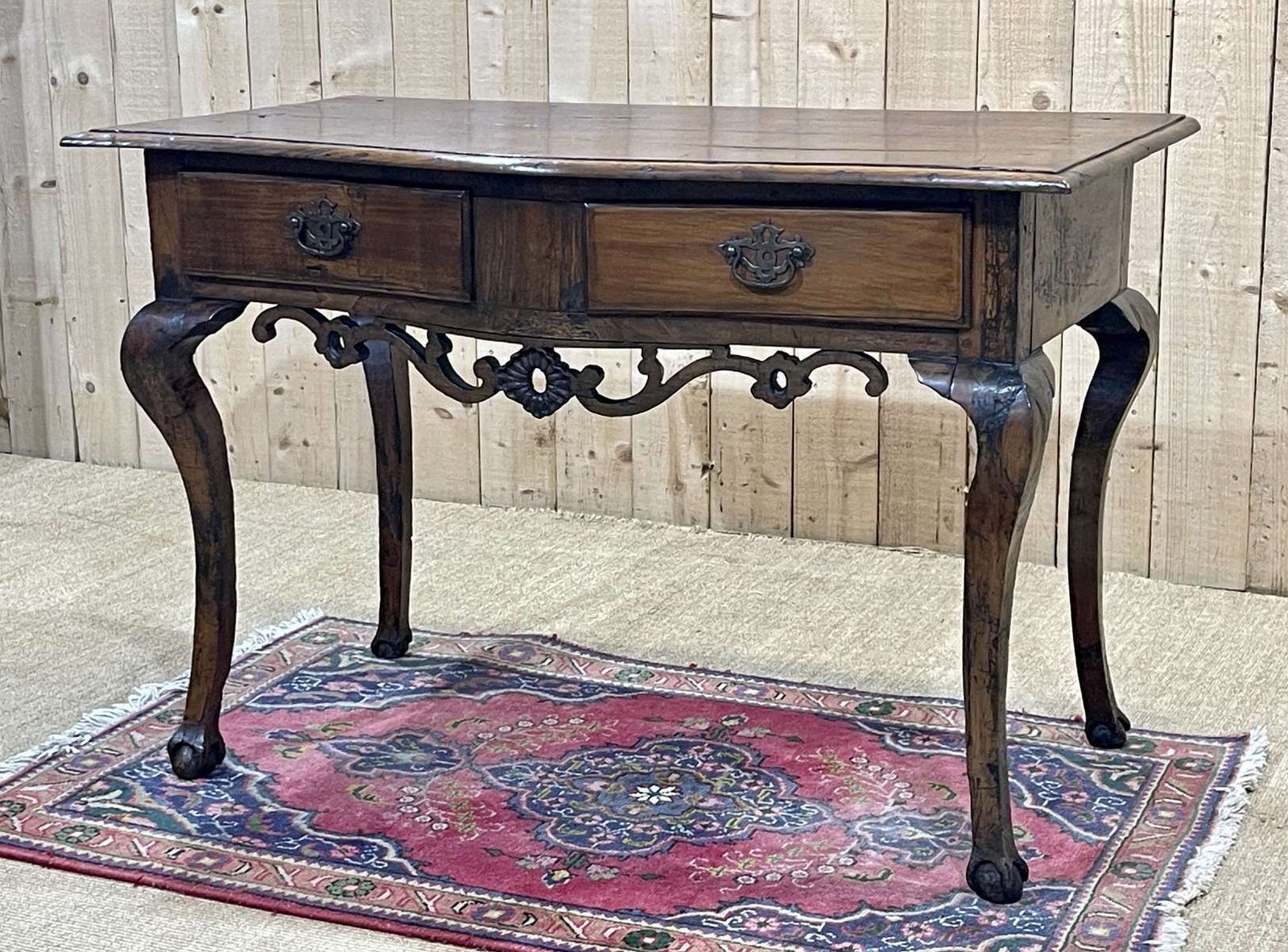 1560.0 Rustic English Console From The 18th Century In Chestnut And Cherry photo