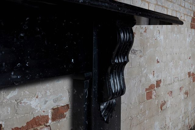 Original Early Victorian Black Belgian Fossil Marble Corbel photo for sale
