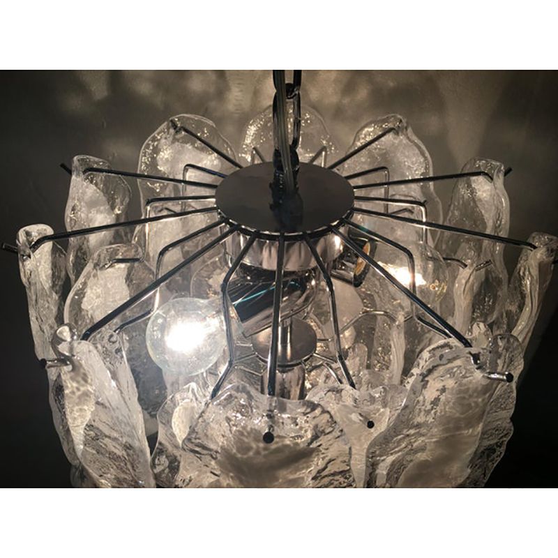 Italian Murano Glass Chrome Metal Frame Sputnik Chandelier photo 6800.0