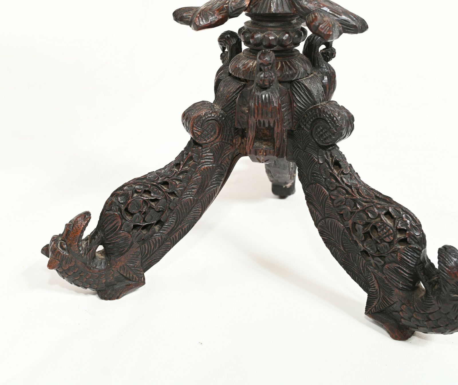Carved Burmese Side Table Myanmar Burma Furniture 1840 photo vintage