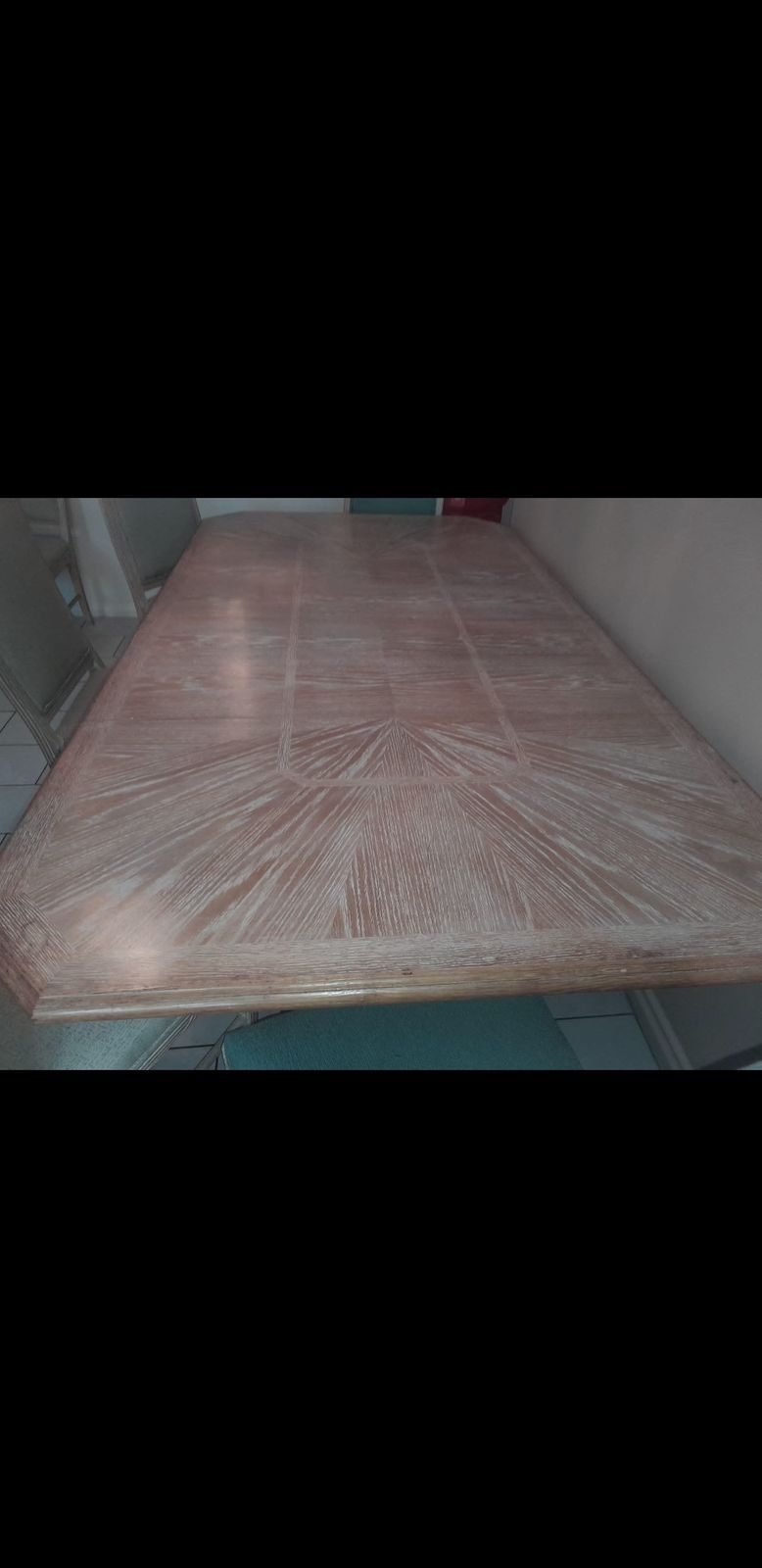Mid Century Oak Ped Base Dining Table W/ Brass Trim Sgnd Jean Claude Mahey photo vinterior