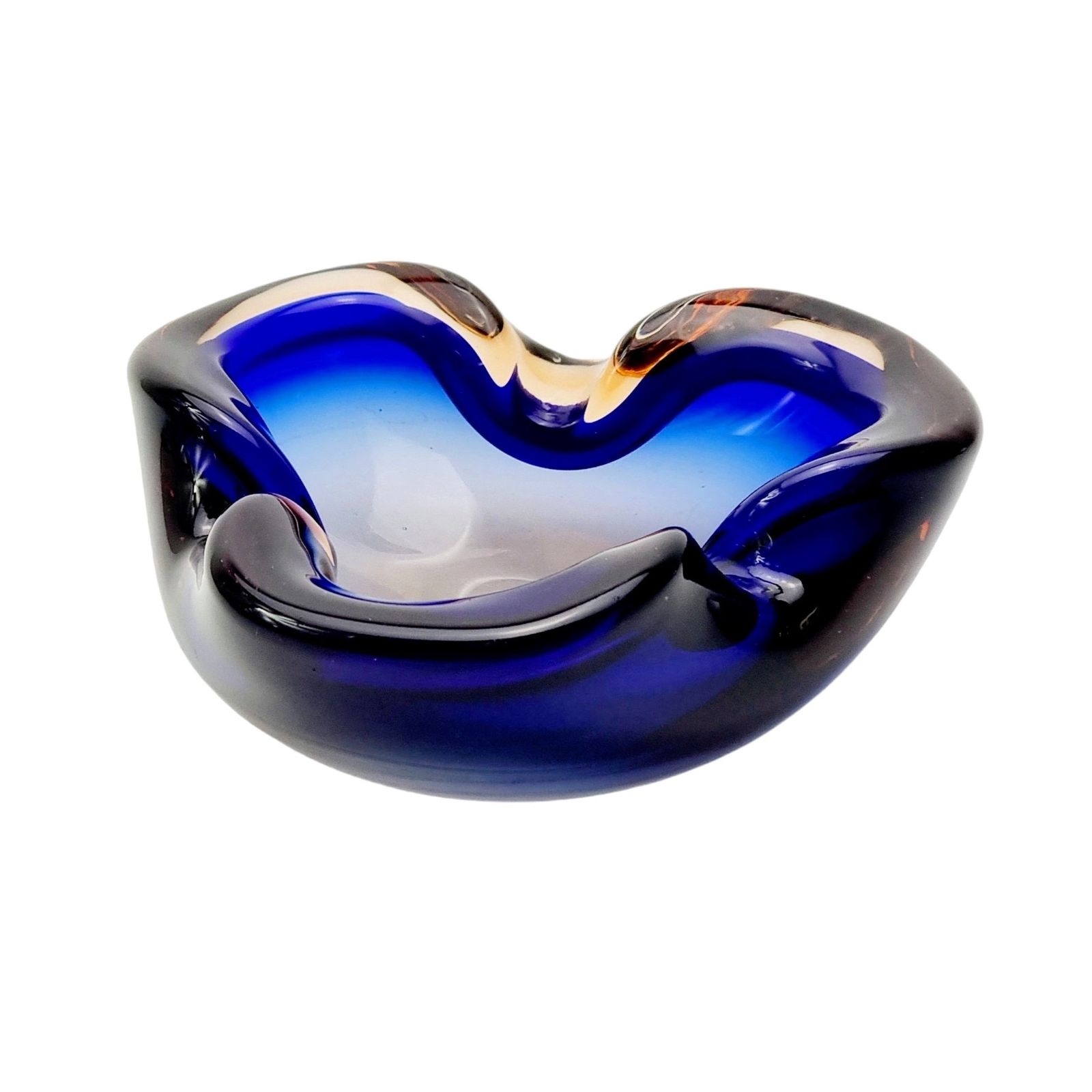 Mid Century Sommerso Murano Glass Bowl By Flavio Poli For Seguso, Italy, 1960s