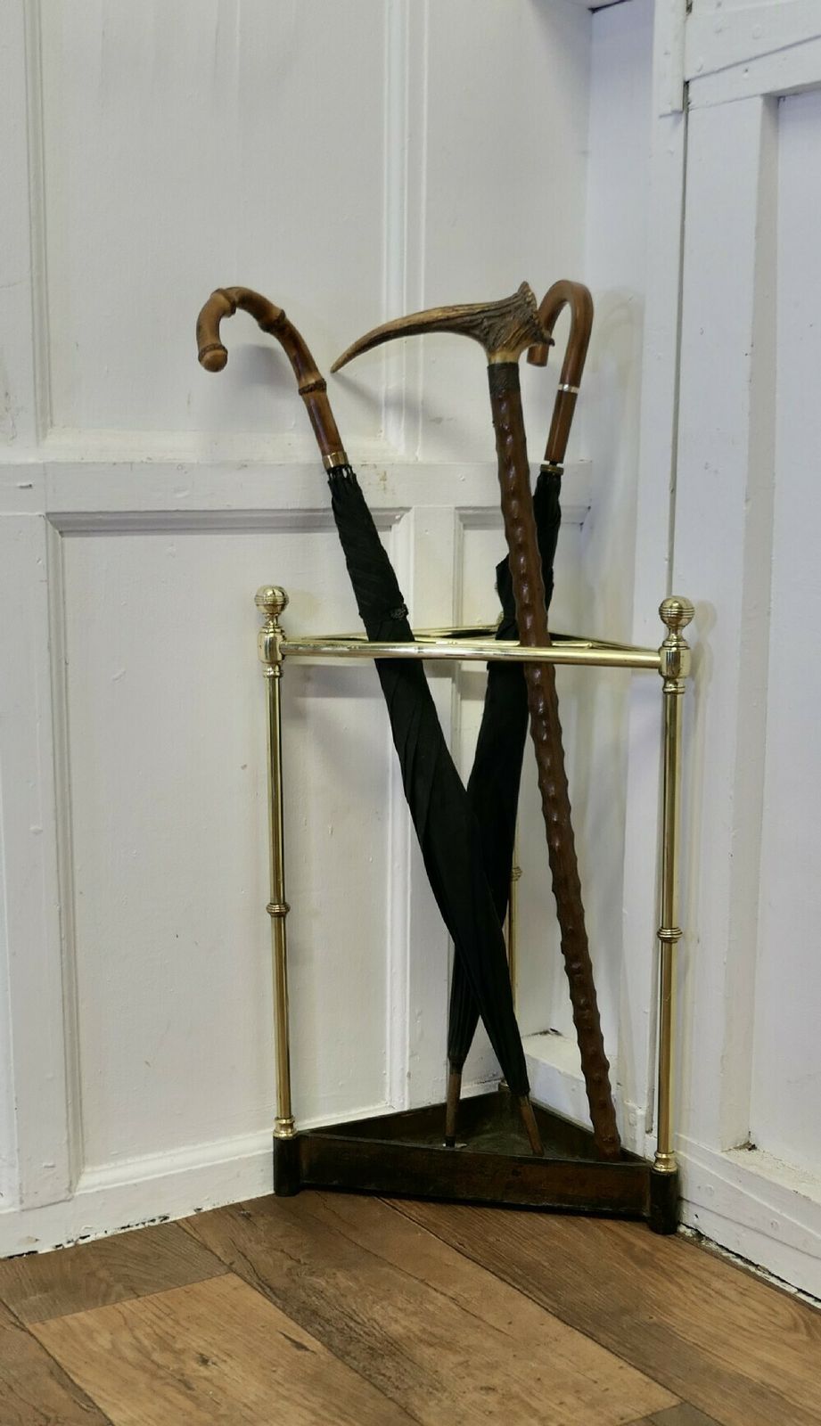 Victorian Brass And Cast Iron Corner Stick Or Umbrella Stand photo Home Decor