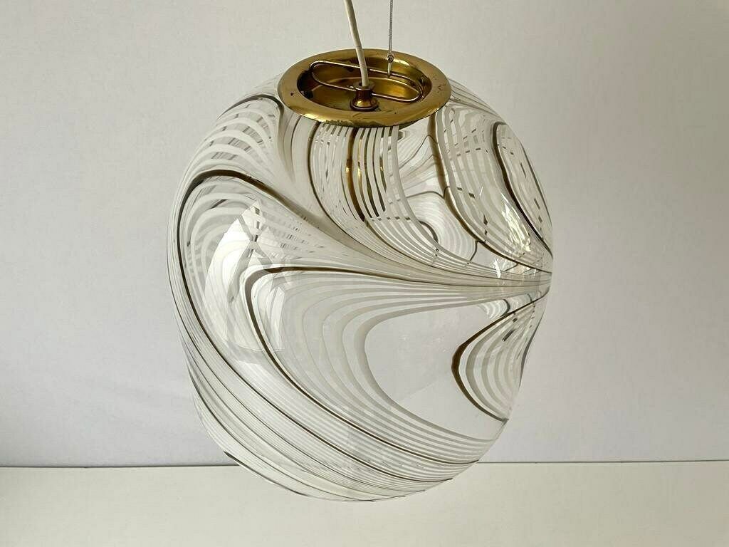 Swirl Design Murano Glass Pendant Lamp, 1970s, Italy photo 1166.0