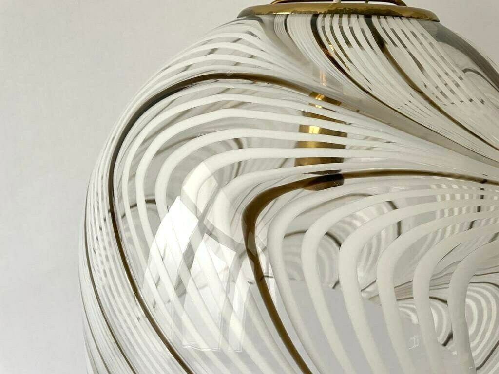 photo furniture Swirl Design Murano Glass Pendant Lamp, 1970s, Italy