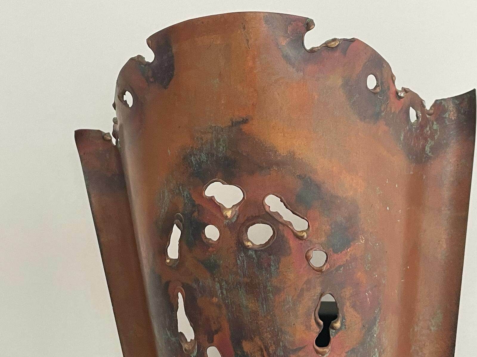 Brutalist Type Copper Pair Of Sconces, 1960s, Germany, 9 Available In Stock photo buy