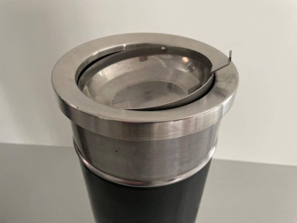 Mid Century Modern Italian Design Set Of 2 Chrome Top Ashtrays photo vinterior
