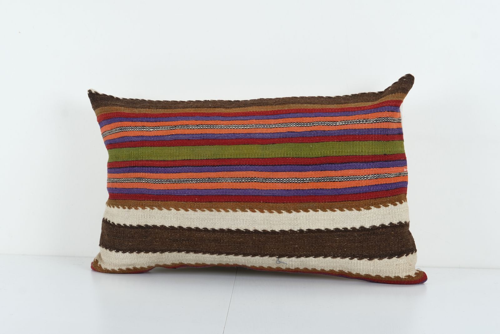 Hemp Turkish Handwoven Unique  Tribal Kilim Pillow Cover,  Pillow Cover, Neutral Wool Chair Pillow