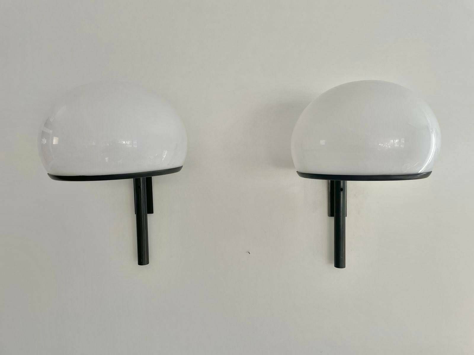Wonderful White Acrylic Pair Of "Large" Sconces By Arteluce, Italy, 1960s photo furniture