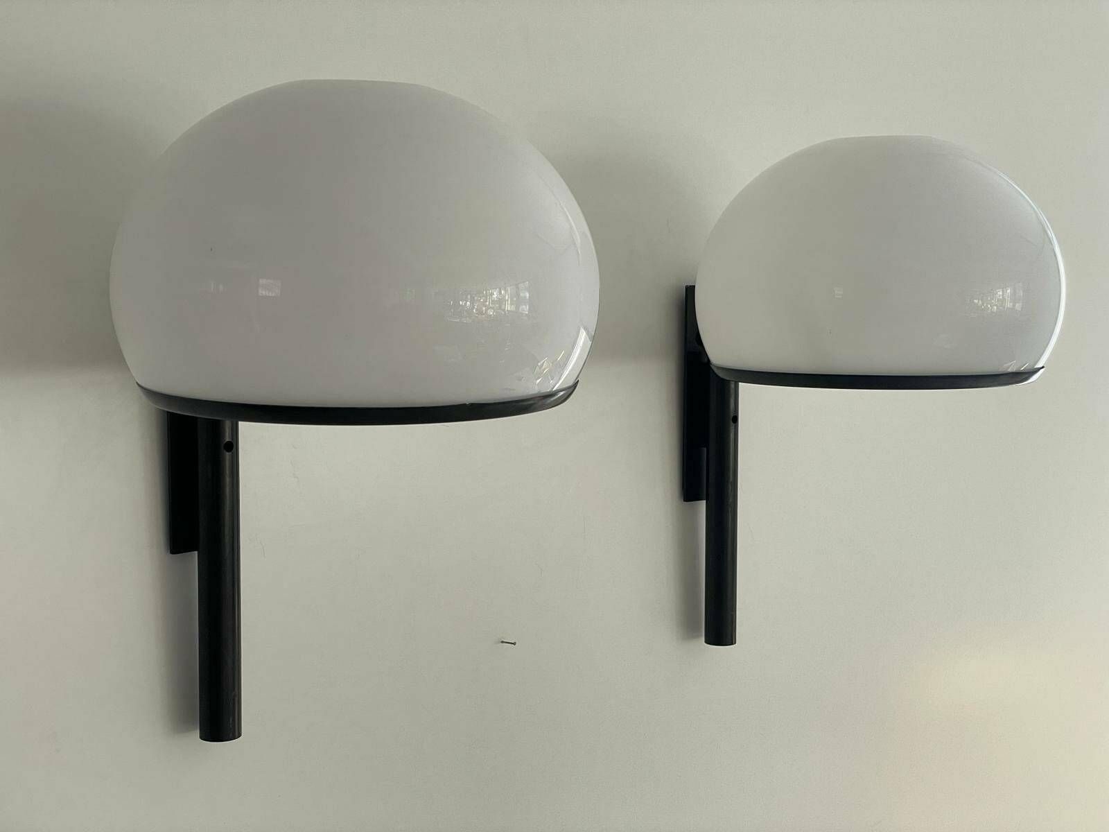 Wonderful White Acrylic Pair Of "Large" Sconces By Arteluce, Italy, 1960s photo for sale