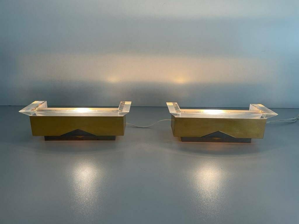 Gold Metal Halogen Sconces By Vereinigte Werkstätten, 1950s, Germany photo for sale