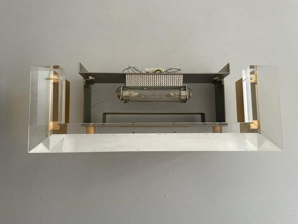 photo for sale Gold Metal Halogen Sconces By Vereinigte Werkstätten, 1950s, Germany