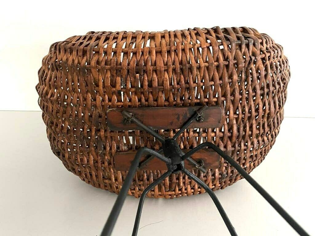 Italian Design Wicker Floor Basket, 1960s, Italy photo buy