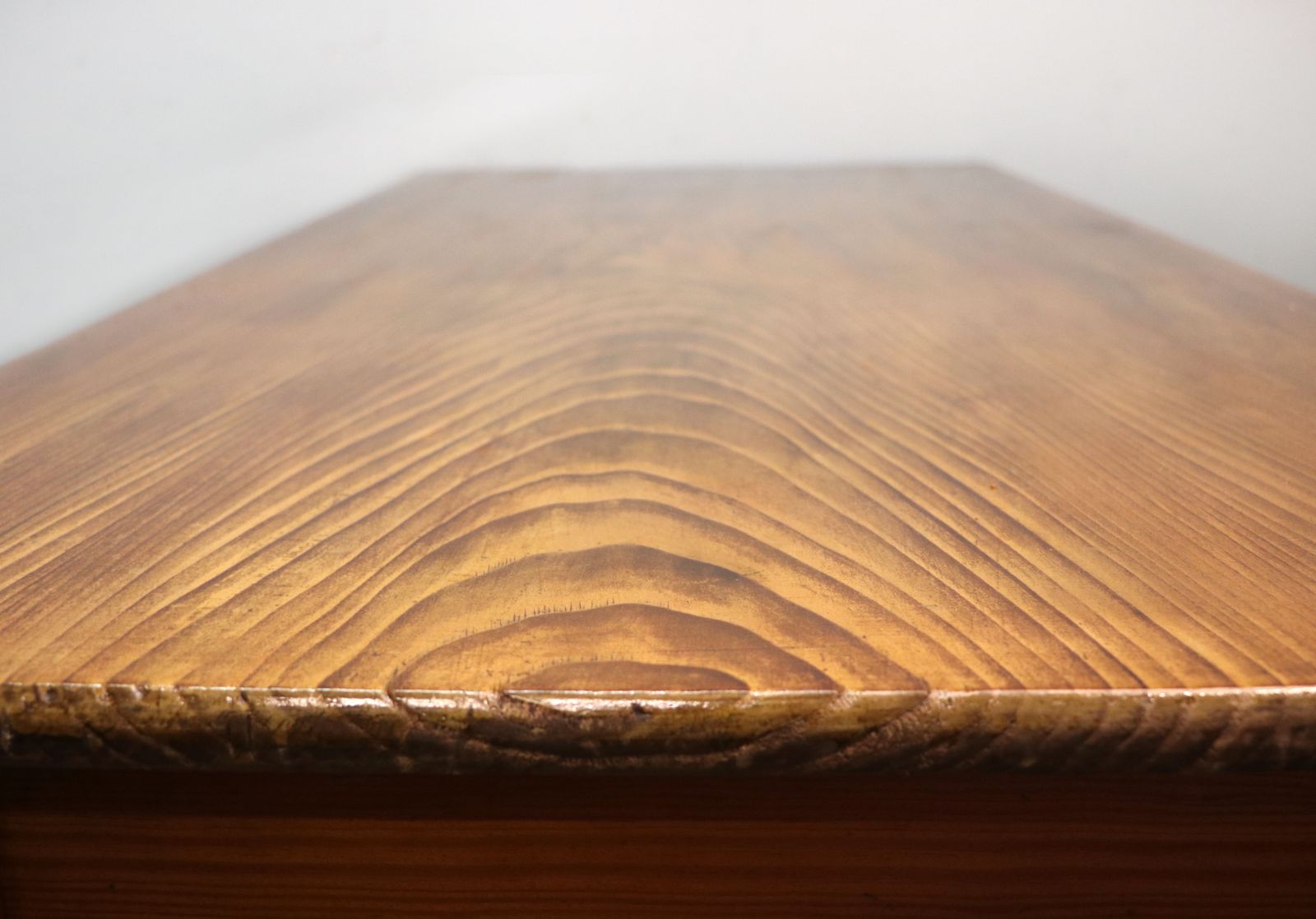 A Lovely Victorian Stained Pine And Elm Topped Table. photo vintage