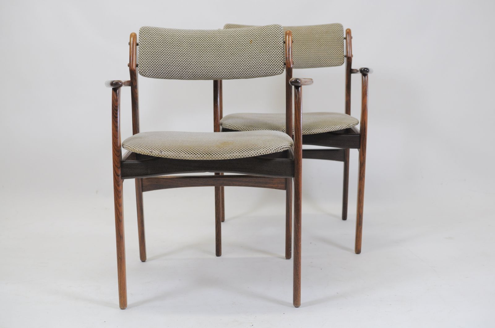 1960s Set Of Four Erik Buch Model 50 Armchairs In Rosewood Reupholstered With Fabric Of Choice photo 3150.0