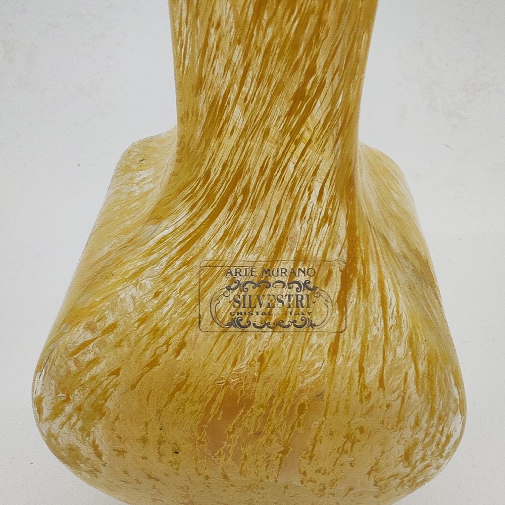 Vintage Vase Hand Carved In Murano Glass By Silvestri   Arte Murano   1960s photo buy