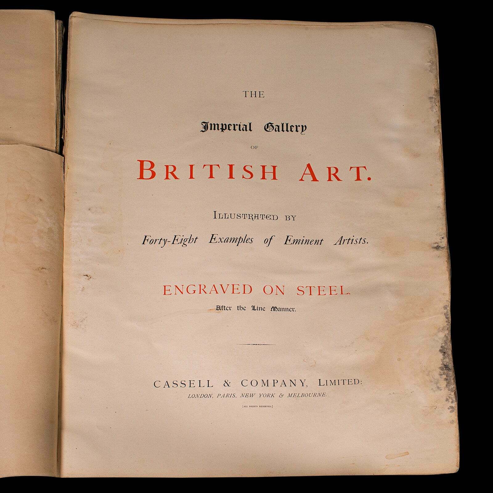 4 Vols Antique Folio, Imperial Gallery Of British Art, Engravings, Victorian photo Home Decor
