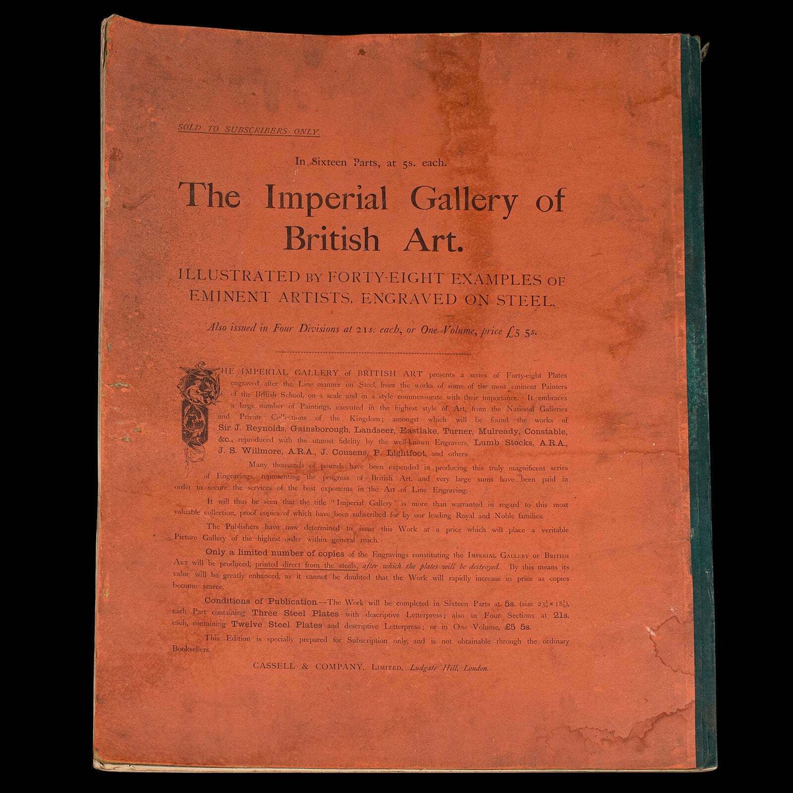 395.0 4 Vols Antique Folio, Imperial Gallery Of British Art, Engravings, Victorian photo