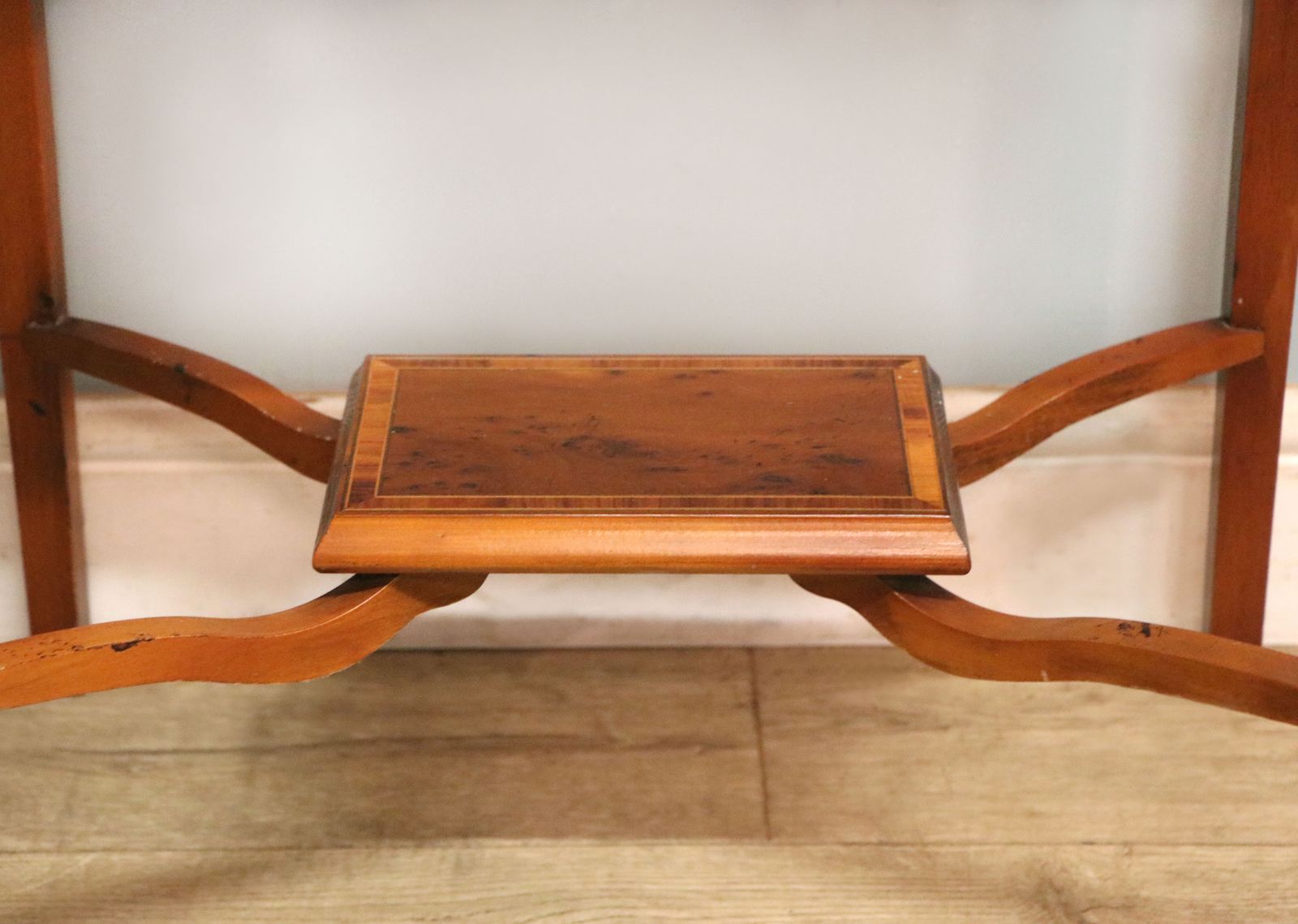 photo buy A Lovely Yew Wood Veneered Bijouterie Display Table, Later Sign Written For Breitling Watches.