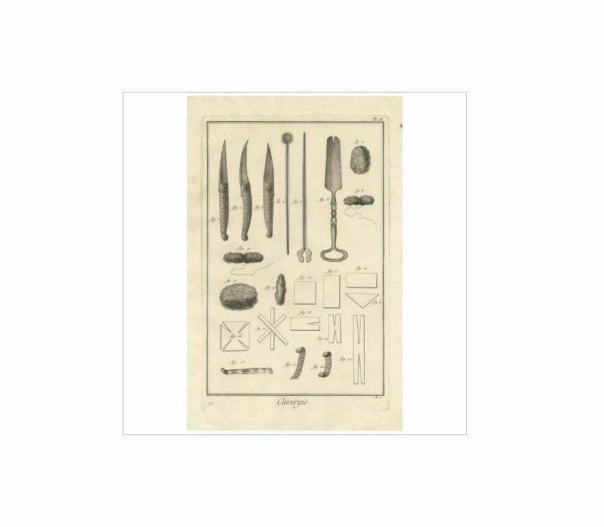 Antique Medical Print 'Pl. II' By D. Diderot, Circa 1760 photo for sale