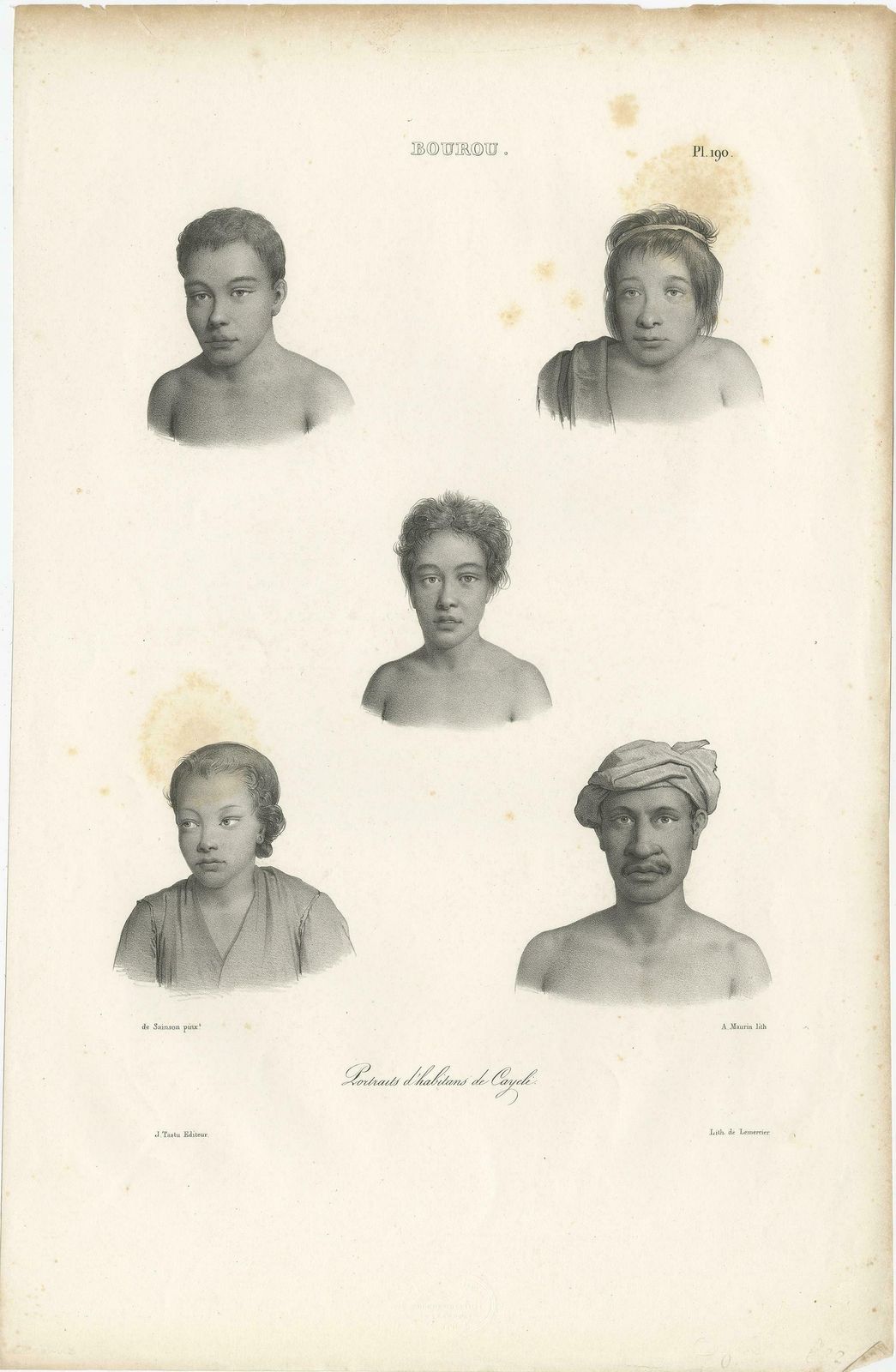 Antique Print Of Kayeli People, Buru, Indonesia, 1833 photo furniture