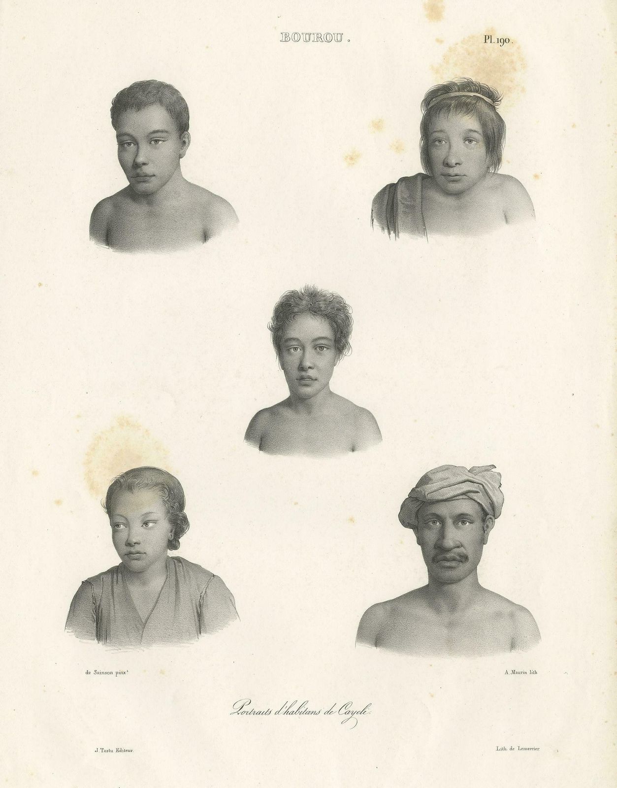 Antique Print Of Kayeli People, Buru, Indonesia, 1833 photo for sale