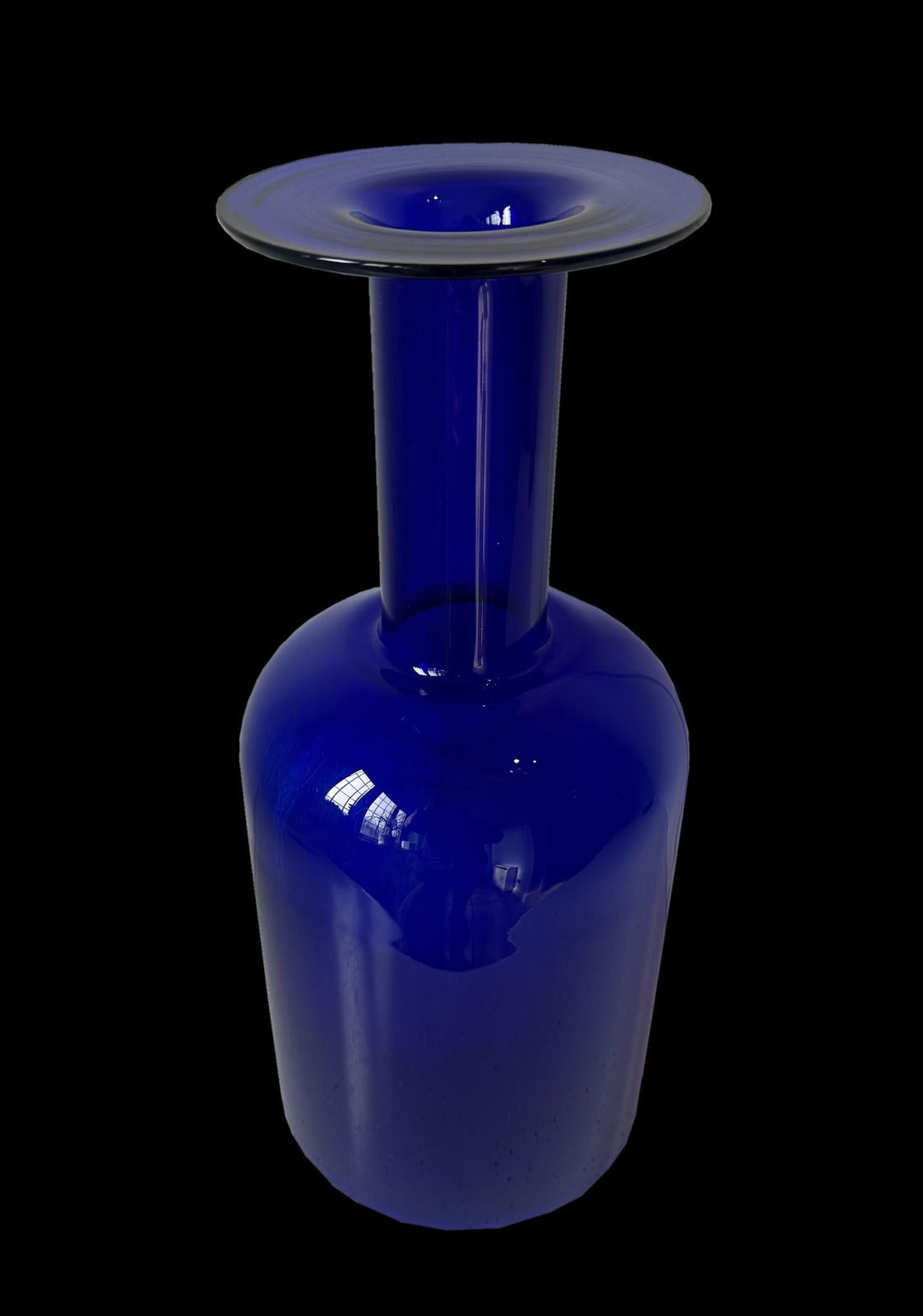 Danish Modern Blue Gulvase By Otto Brauer For Holmegaard photo for sale