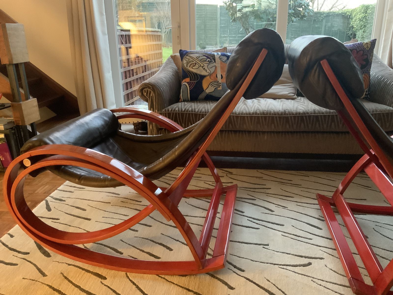 Furniture Gae Aulenti Sgarsul Lounge Rocking Chair   Two Available photo