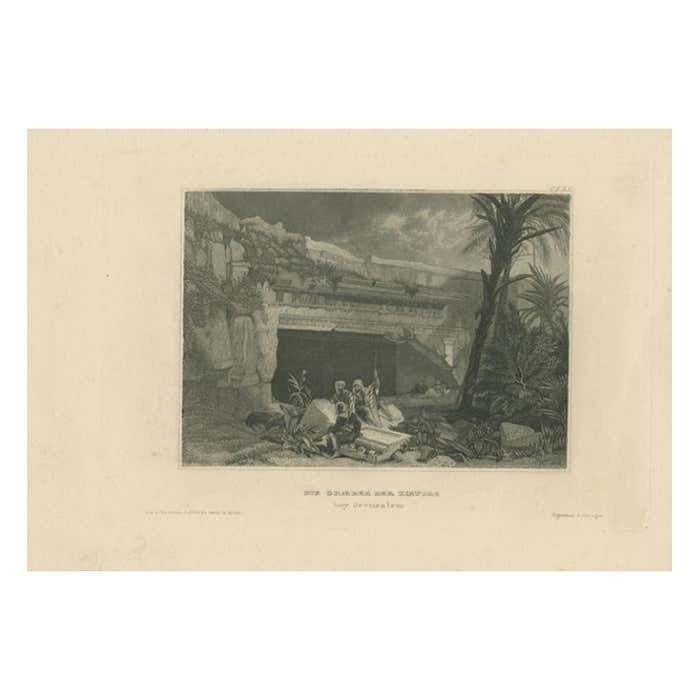 Antique Print Of The Tomb Of The Kings In Jerusalem 1836