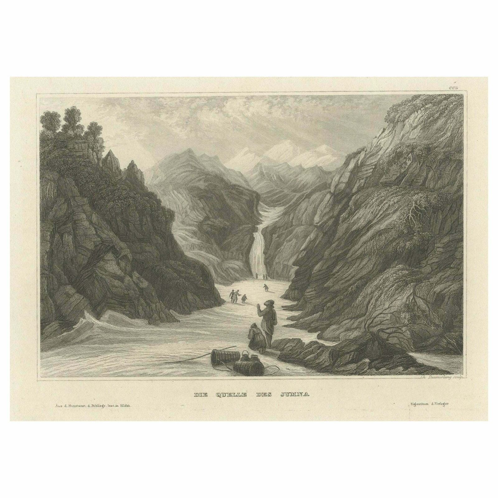 Antique Print Of The Yamuna River In India, 1839